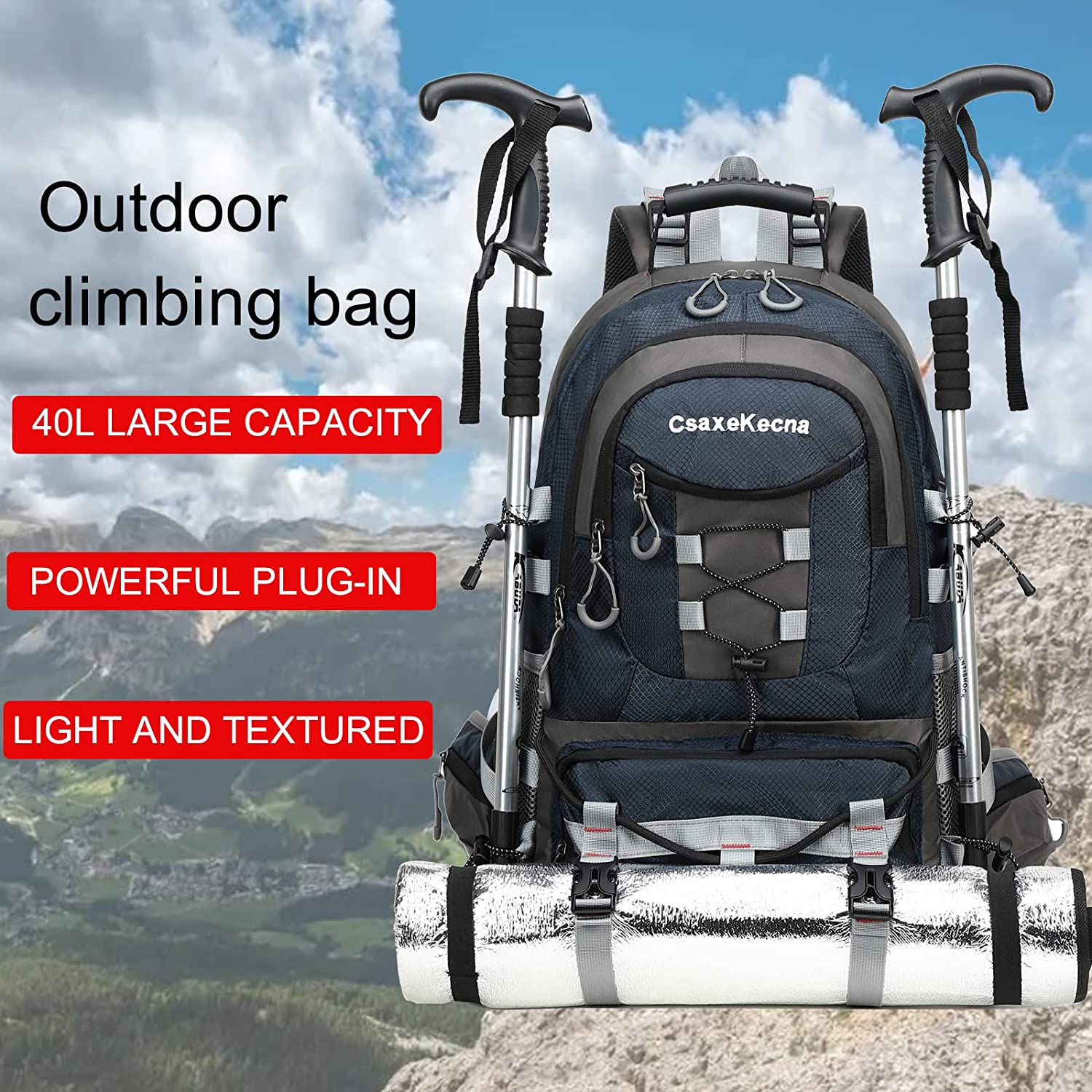 YANIMENGNU MINGMOU Traveling Backpack 40L Waterproof and Light Outdoor Hiking, Men's and Women's Camping Backpack - Image 4